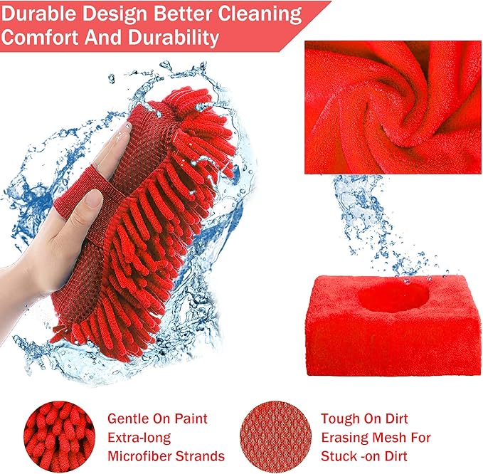 Car Wash Kit Car Wash Cleaning Kit with Car Wash Foam Gun Microfiber Sponge and Towels Tire Brush Built, Car Foam Gun, Car Cleaning Tool