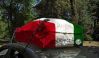 Kanga Waterproof Rooftop Cargo Carrier Storage Roof Bag - Universal Fit - Available in 4 Unique Styles (Canada Flag, Mexico Flag, American Flag, and Woodstock) - 14 Cubic feet Capacity. Built in USA