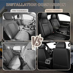 TTX LIGHTING for Toyota Corolla 2000-2019 Car Seat Covers, Breathable Ice Silk & Leather Seat Protector, Cool & Anti-Sweat for Long Driving, Airbag Compatible, 2 Front Seats (Black)