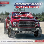 Autoamerics 1-Piece Windshield Sun Shade USA Art Flag - 2 American Design - Foldable Car Front Window Sunshade for Most Sedans SUV Truck - Blocks Max UV Rays and Keeps Your Vehicle Cool - Small