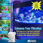 Aquatic Experts High Flow Filter Media Bag - Durable Filter Bags for Fish Tank, Secure Aquarium Media Bag with Drawstring, Media Bags for Aquarium and Pond, High Flow (Zipper), 3” x 8” – 4 Pack