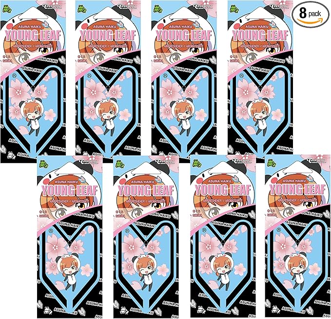Tree Frog Young Leaf Sakura cherry blossom scent 8-Pack, Japan Asuna Haiku, Car Hanging Air Freshener Treefrog