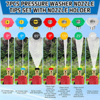 Boltigen Foam Cannon Dual-Connector Tool with 7 Pressure Washer Nozzle Tips, 1/4" Quick Connect Switch Double Tip Attachment, Pressure Washer Extension Wand Accessory Kit, 4000 PSI