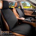 IVICY Faux Linen Front Car Seat Cover – Durable, Non-Slip Seat Protector for Cars – 1 Unit, Black