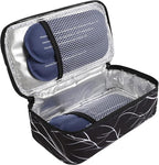 ALLCAMP Insulin Cooler Travel Case Diabetic Medication Cooler with 4 Ice Pack - Medical Cooler Bag Portable and Reusable Black White(9X 4.72x 3.14 inches)