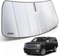 MZS Windshield Sun Shade Compatible with Suburban Tahoe Escalade Yukon 2015-2020, Foldable Car Sun Shade Shield with Storage Pouch, Front Window Visor Sunshade for Interior Protector