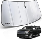 MZS Windshield Sun Shade Compatible with Suburban Tahoe Escalade Yukon 2015-2020, Foldable Car Sun Shade Shield with Storage Pouch, Front Window Visor Sunshade for Interior Protector