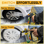 PWACCS Pressure Washer Small No-Dilution Foam Cannon Pro with Short Gun, Power Washer Soap Foam Gun with 4 Spray Nozzles for Car Wash