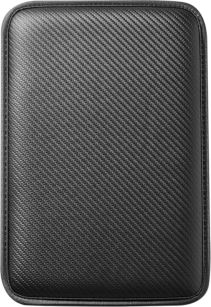 Car Armrest Covers, Vehicle Center Console Cover, Middle Storage Pad, Dog & Cat Paws Protetor, Carbon Fiber PU Leather, Waterproof, Anti-slip, Auto Interior Accessories, Black, Large Size