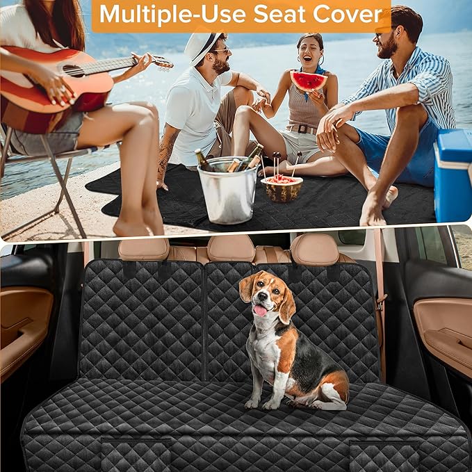 Dog Car Seat Cover for Back Seat Compatible with Toyota Camry Avalon Corolla Prius Accessories 2000-2025 2026, Waterproof & Non-Slip Car Pet Bench Rear Seat Covers