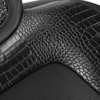 for Tesla Model Y Seat Cover Customized Fit 2020 2021 2022 2023 2024 Black Crocodile Leather and Nappa Leather Splicing Seat Cover Full Set (Crocodile Black)