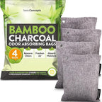 Nature Fresh Charcoal Bags Odor Absorber (Large, 12 Pack, 200g each), Reduce Odors Naturally with Bamboo Charcoal Air Purifying Bags for Car, Home, Closet, Shoe Deodorizer Eliminator Freshener Remover