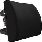 FORTEM Lumbar Support Pillow for Office Chair, Lumbar Support Pillow for Car, Back Rest for Gaming, Memory Foam Pillow, Desk Chair Cushion, Breathable & Washable Cover, Adjustable Straps