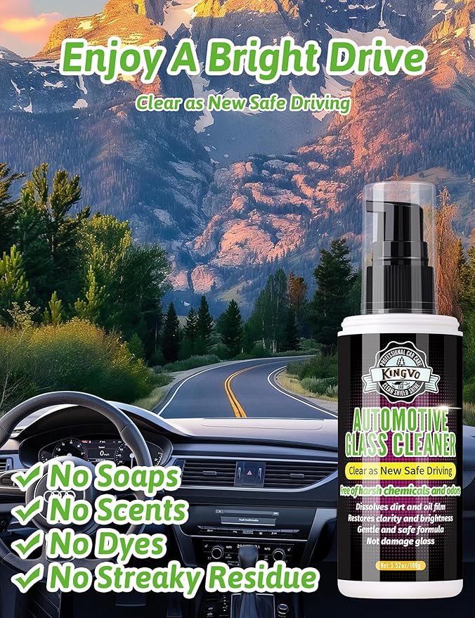 Kingvo Car Leather Conditioner and Car Window Cleaner, Leather Protector Care for Couch Auto Seats,Shower Glass Windshield Washer Fluid Window Tool