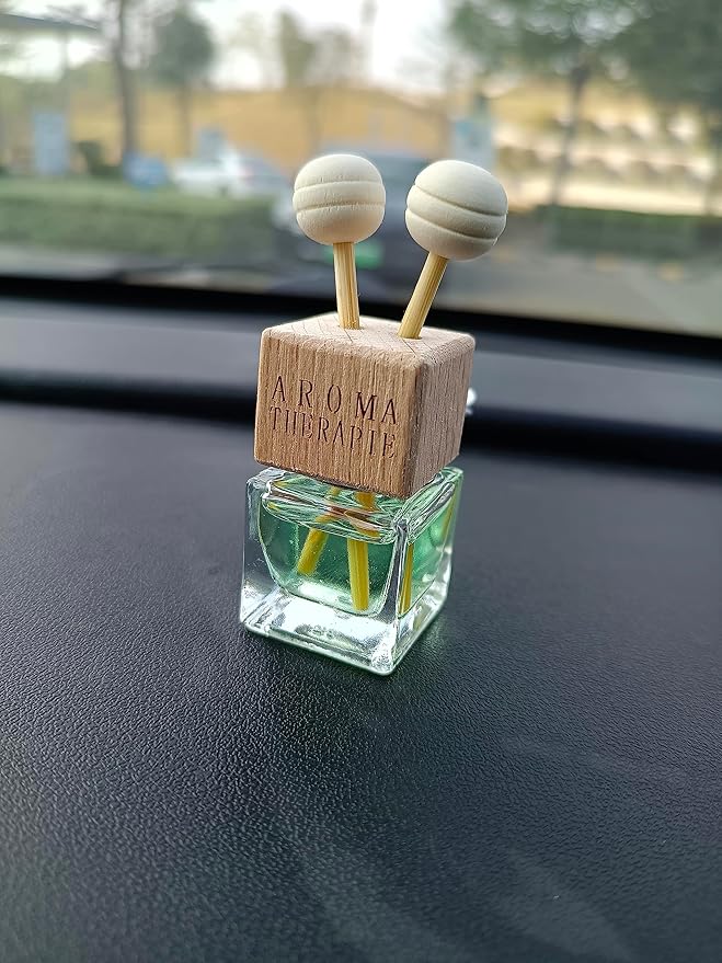 5Packs 8ml Empty Car Air Freshener Vent Clip, Clear Glass Essential Oil Diffuser Vent Outlet Auto Perfume Aromatherapy Bottle Vials Fragrance Ornament Decor (5pcs)