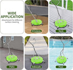 24“ Pressure Washer Surface Cleaner with 4 Wheels - Coated Green Dual Handle Stainless Steel Surface Cleaner for Pressure Washer Attachment for Concrete, Patio, Sidewalk, Deck and Driveways - PWS24G