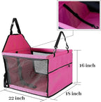 Dog Car Seat for Medium Sized Dog, Booster Car Seat with Clip-On Safety Leash, Fits Both Front and Rear Seats, Pet Seat for Medium Pets Under 50 Lbs, Pink L