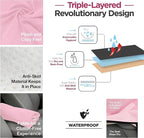 lebogner Waterproof Sweating Car Seat Cover for Post Gym Workout, Running, Swimming, Beach and Hiking, Universal Fit Anti-Slip Bucket Seat Protector for Cars, SUVs and Trucks, Machine Washable, Pink