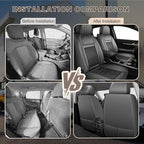 TTX LIGHTING for Toyota Avalon 2001-2022 Car Seat Covers, Breathable Ice Silk & Leather Seat Protector, Cool & Anti-Sweat for Long Driving, Airbag Compatible, 2 Front Seats (Black&Gray)
