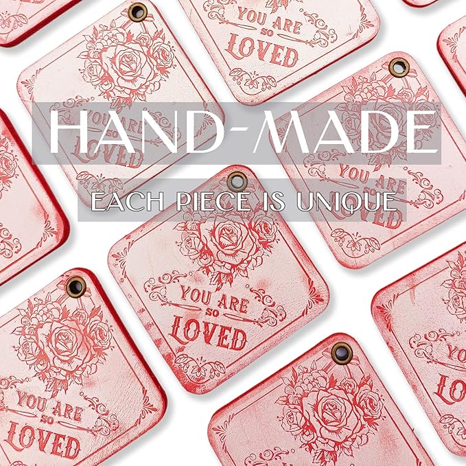 Leather Bag Charms for Hangbags Pink Car Mirror Hanging Accessories Encouragement Gifts for Women You Are Loved Gifts for Women Valentines Day Gifts Car Decor Roses Mothers Day Gifts
