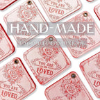 Leather Bag Charms for Hangbags Pink Car Mirror Hanging Accessories Encouragement Gifts for Women You Are Loved Gifts for Women Valentines Day Gifts Car Decor Roses Mothers Day Gifts