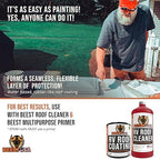BEEST RV Roof Coating White, 32 Oz Covers up to 12.5 sq ft (2 Coats), Solar Reflective & Waterproof Sealant| Elastomeric Leak Repair Coating, Liquid Rubber RV Roof Sealant for Trailers, Camper & More