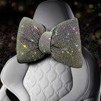 4 PCS Bling Car Pillows,Rhinestones Bowknot Car Headrest Pillow,Car Neck Pillow for Driver Relax Necksupport,Sleeping Travel Support Neck Pillow,Shiny Diamond Interior Accessories for Women, Colorful