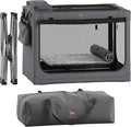 Noah & Paw Collapsible Dog Crate 30 Inches, Large Dog Crate for Large Medium Breeds, Travel Kennel for Car, Including Pet Mat for Pet Cage, 2 Storage Pockets, Handbag, 10mm Locking Zipper 30*21*21
