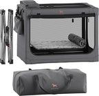 Noah & Paw Collapsible Dog Crate 30 Inches, Large Dog Crate for Large Medium Breeds, Travel Kennel for Car, Including Pet Mat for Pet Cage, 2 Storage Pockets, Handbag, 10mm Locking Zipper 30*21*21