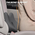 Benazcap Lumbar Support Pillow for Car, Lower Back Support Pillow for Sciatica & Back Pain Relief, 2 in 1 Memory Foam Seat Cushion for Office Chair, Car Seat -Gray