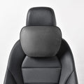 Genuine Leather Car Neck Pillow for headrest,Support Drive Seats Head Cushion,Real Cow Leather,11.8x7.5”,Plant-Based Polyester,Thickness & Height Adjustable,Inner Liner fillable(Black,1p)
