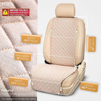 IVICY Faux Linen Front Car Seat Cover – Durable, Non-Slip Seat Protector for Cars – 1 Unit, Light Beige