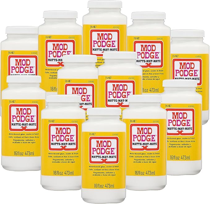 Mod Podge CS11302B Waterbase Sealer, Glue and Finish, 16 oz, Matte- (Pack of 12)