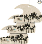 ulu Lagoon Hanging Car Air Freshener | Tropical Beach Coconut Surf Wax Scent Mini Wave | Long Lasting Car Freshener, Closet and Beyond | Made In USA | 3 Pack (Black Palms)