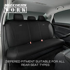 Skechers Car Seat Covers, Work Leather Seat Covers 5-Times Stronger Built-in Webbing, Oxford Fabric Seat Cover Full Sets, Airbag Compatible, Automotive Comfort for Cars, Trucks, SUVs,Black