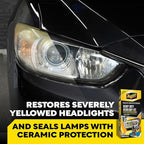 Meguiar's Heavy Duty Headlight Kit,This Headlight Restoration Kit Includes Headlight Cleaner, Ceramic Protection, Drill Backing Plate, Pads, & Towelettes, 18 Plus Months of Protection, Car Care Kit