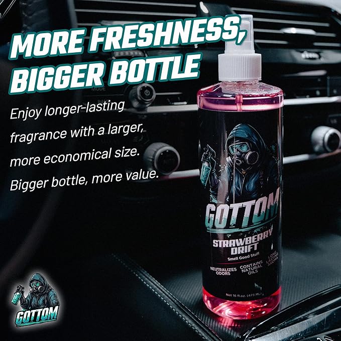Gottom Air Freshener Spray - Long Lasting Odor Eliminator - 16 oz (Strawberry Drift) - Car Scent, Auto Odor Remover, Fresh Fragrance, Air Freshener for Trucks, SUVs, RVs & more