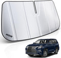 MZS Windshield Sun Shade Compatible with GX460 2010-2023, Foldable Car Sun Shade Shield with Storage Pouch, Front Window Visor Sunshade Accessories for Interior Protector