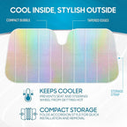 BDK Iridescent Mermaid, Hologram Foil, Chameleon Front Windshield Sun Shade, Double Bubble Accordion Folding Auto Sunshade for Car Truck SUV 58 x 27 Inch