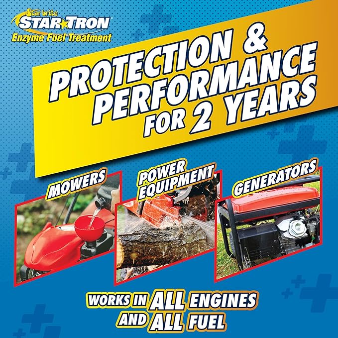 Star Tron Enzyme Fuel Treatment - Small Engine Formula – Gas Additive Rejuvenates & Stabilizes Old Gasoline - Cures & Prevents Ethanol Problems