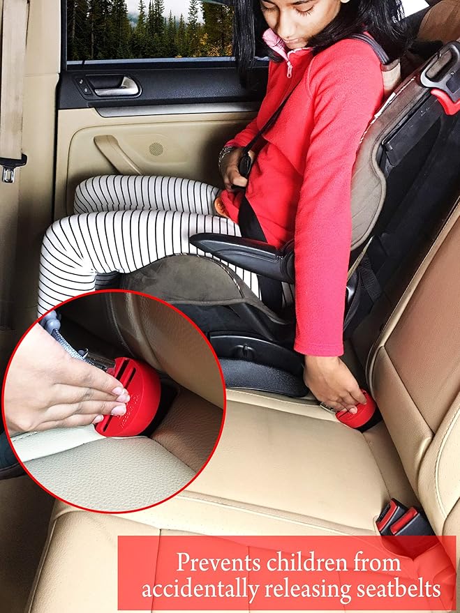 Eztotz BuckleShield - Seat Belt Lock Cover - Prevents Kids from Unbuckling Seat Belt Buckle & Booster Seat - Premium Heavy Duty ABS Plastic & Universal Fit - Childproof Seatbelt Lock Car Accessories