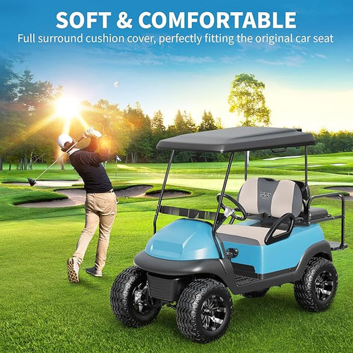 10L0L Golf Cart Seat Covers Universal for Yamaha G29 Drive2 Club Car Precedent Tempo Standard Front Seats, Breathable Mesh Bench Seat Cover, No Drilling Seat Cushion - All-Season Comfort