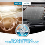 BDK Front Windshield Shade-Accordion Folding Auto Sunshade for Car Truck SUV-Blocks UV Rays Sun Visor Protector-Keeps Your Vehicle Cool - 58 x 27 Inch (AS-602)