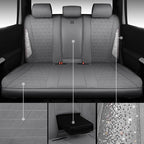 CAR PASS Gray Oxford Bling Diamond Car Seat Covers Full Set Interior Sets, Waterproof Shining Glitter Sparkly Crystal Universal Armrest Fit 95% Automotive Truck SUV Cute Women Girl, Gray Rhinestone