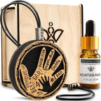 Handmade Wood Car Air Freshener — Father’s Hands Designed Refillable Essential Oil Diffuser — Long Lasting Mountain Rain Fragrance Oil 10 ml — Car Accessories Gift Box
