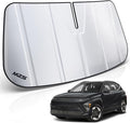 MZS Windshield Sun Shade Compatible with Kona 2024-2026, Foldable Car Front Window Sunshade with Storage Pouch, SUV Sun Visor Shield Accessories for Interior Protector