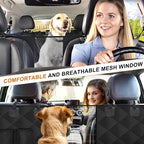 Dog Car Seat Cover for Back Seat with Mesh Window, 600D Heavy Duty Waterproof Hammock, Universal Fit for Cars and SUVs (Standard 56.5"x53")
