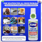 ZORBX Unscented Odor Eliminator for Strong Odor 2 Fl Oz Pack of 5 - Used in Hospitals & Healthcare Facilities - Advanced Formula, Fast-Acting Odor Remover Spray for Dog, Cat, House & Carpet