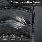 CAR PASS Comfortable 3D Foam Mesh Leather Car Seat Covers Front, Air Cool Mesh Breathable Front Seat Covers for Car, Universal Fit for SUV Truck Sedan Automotive, Airbag Compatible,Black Gray
