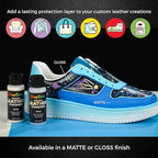Crazy Colors Premium Dull Matte Acrylic Leather and Shoe Paint Finisher, 2 oz Bottle - Clearcoat Sealant Protection - Durable Scratch, Crack, Peel, Fade Resistant Finish - Artwork Jackets, Bags Purses